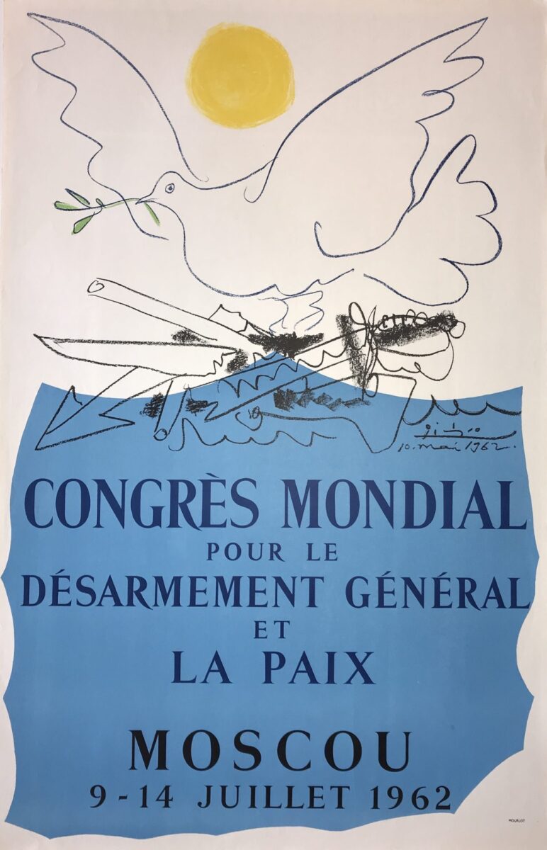 Pablo Picasso La Paix 1962 Vintage Lithograph Poster