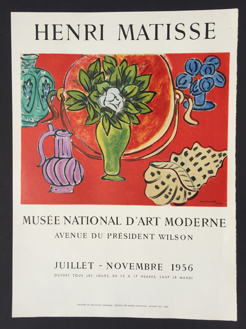 HENRI MATISSE Affiches d'exposition 25.5" x 19.5" Lithograph 1952 Modernism