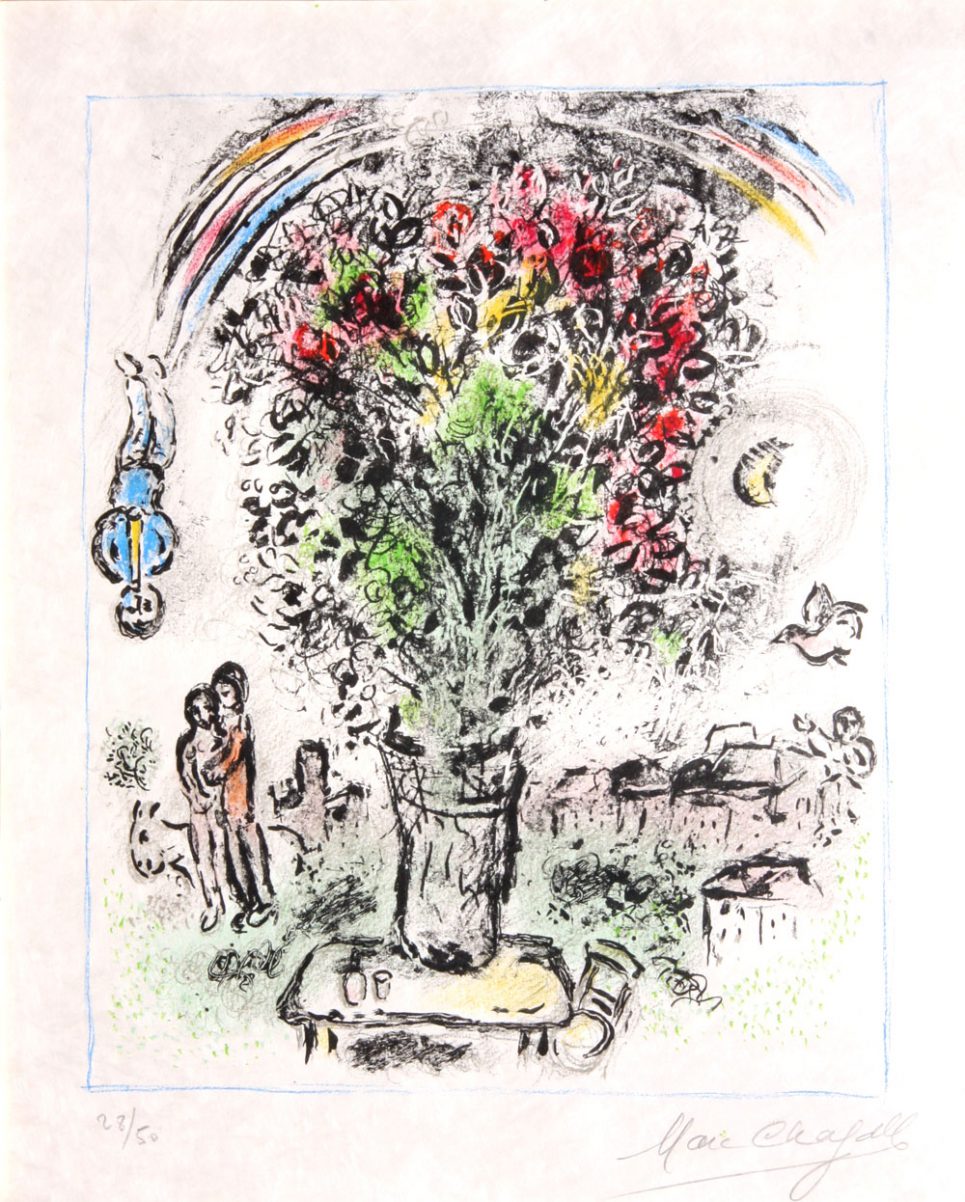 Marc Chagall Bouquet a l'Arc en Ciel