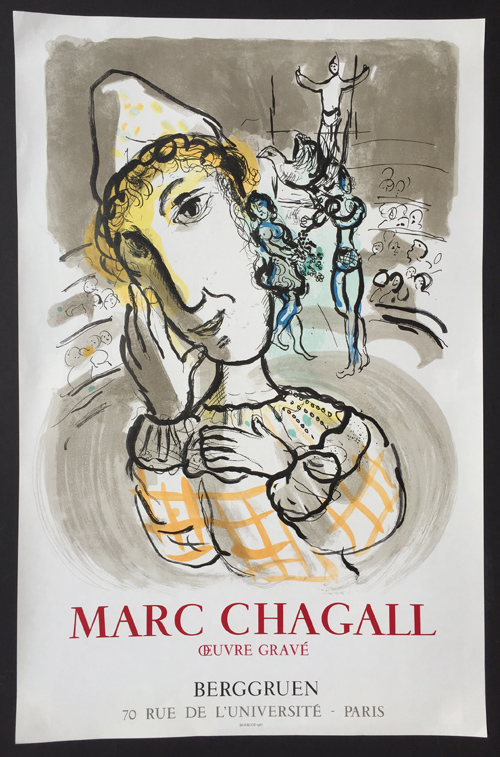Marc Chagall Poster Cirque au Clown Jaune