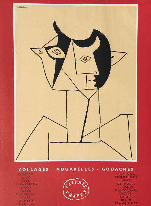 Rejsebureau Hvilken en Framework Pablo Picasso - Collages - Aquarelles - Gouaches - Lithograph Poster