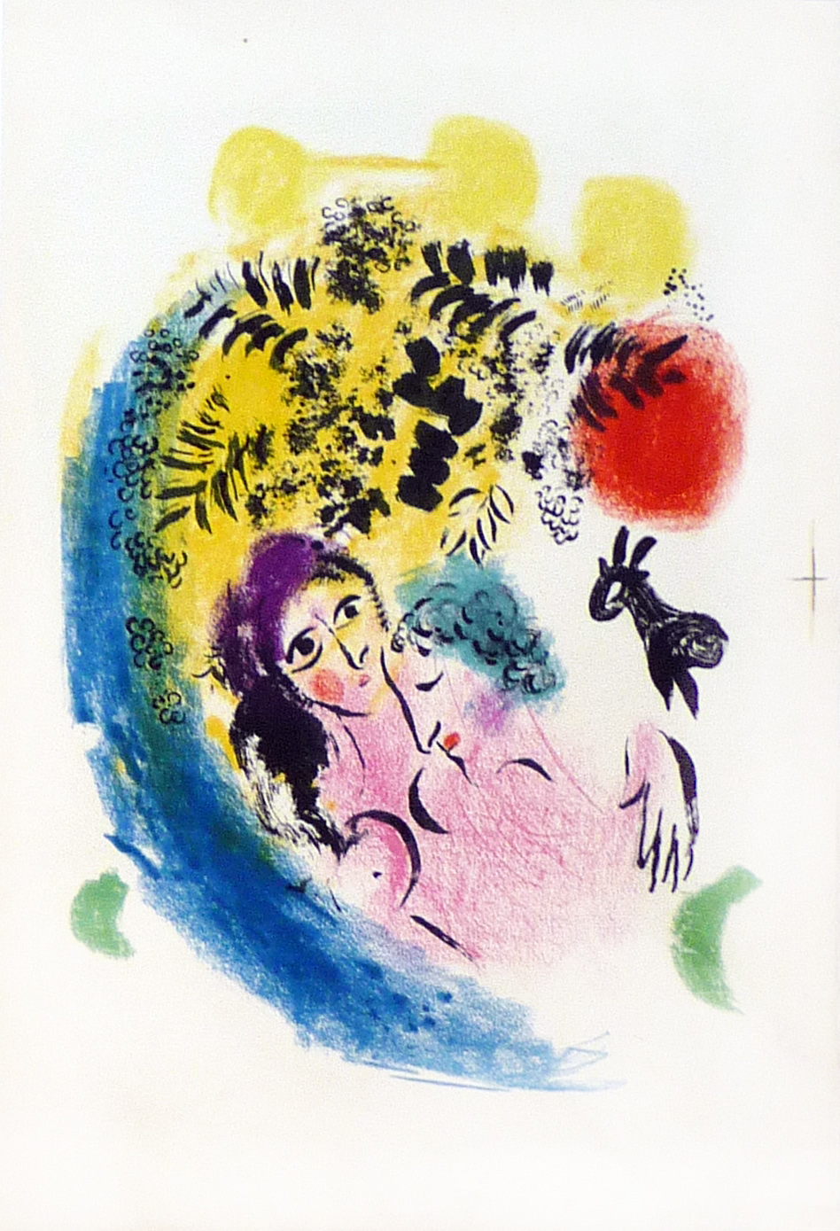 Marc Chagall - Les Amoureux au Soliel Rouge