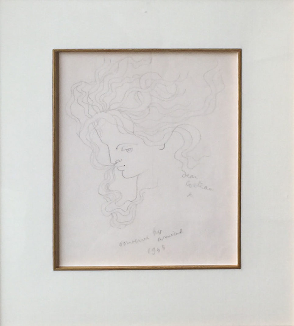 Jean Cocteau - Woman in Profile with Flying Hair