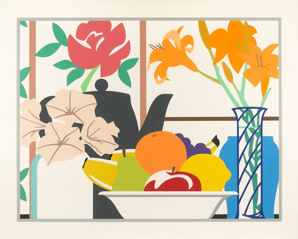 Tom Wesselmann Still Life with Petunias, Lillies and Fruit