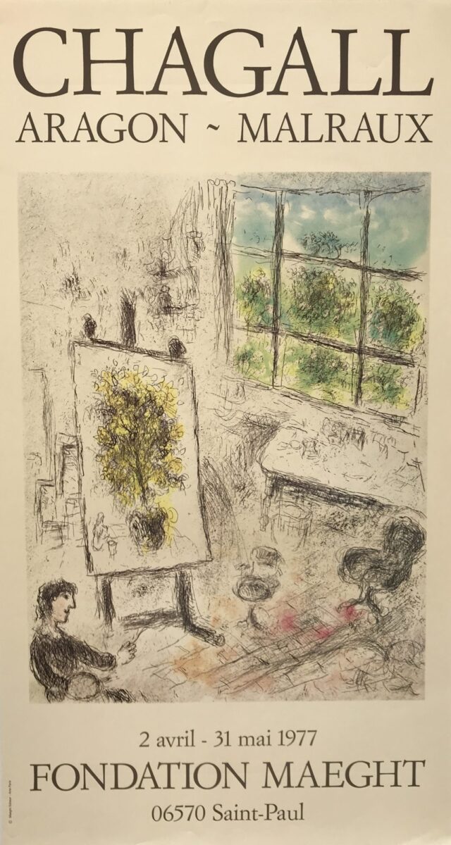 Marc Chagall Fondation Maeght 1977 Vintage Lithograph Poster