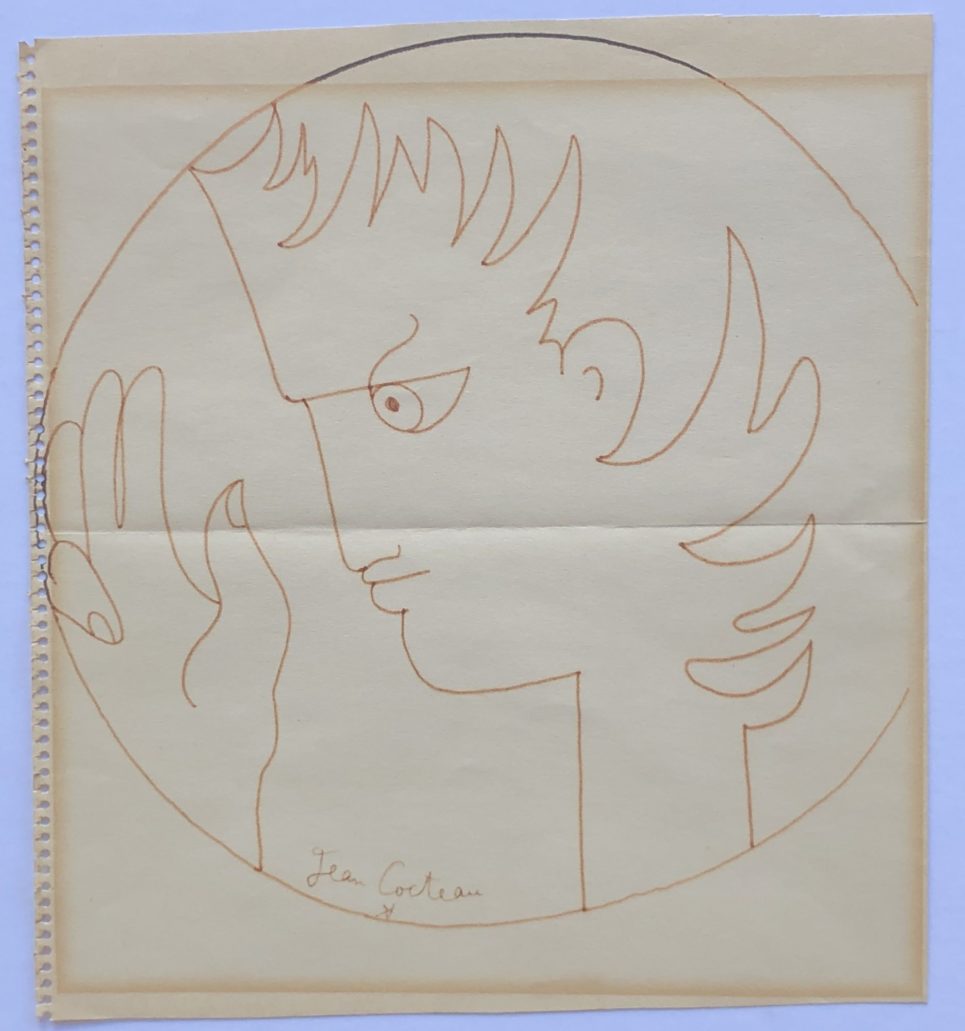 Jean Cocteau - Profile and Hand
