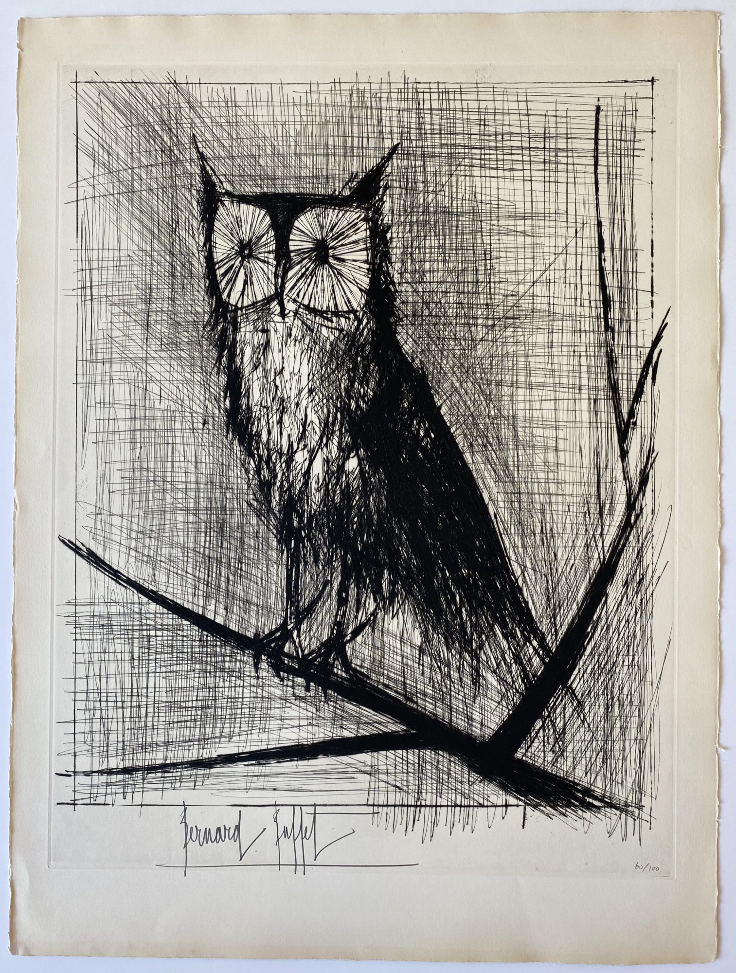 Die Eule The Owl Bernard Buffet Le petit duc Postkarte 1969 