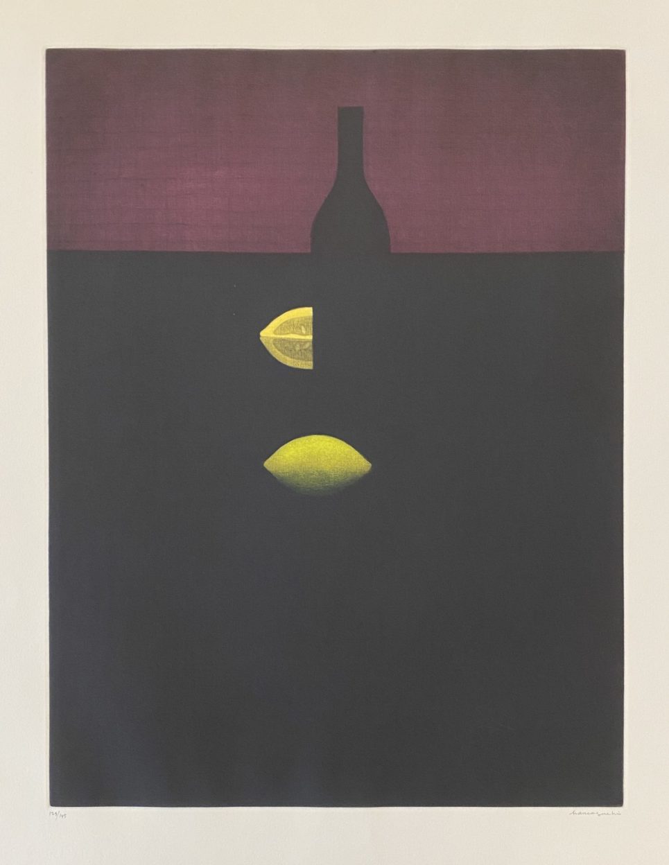 Yozo Hamaguchi - Bottles with Lemon and Red Wall